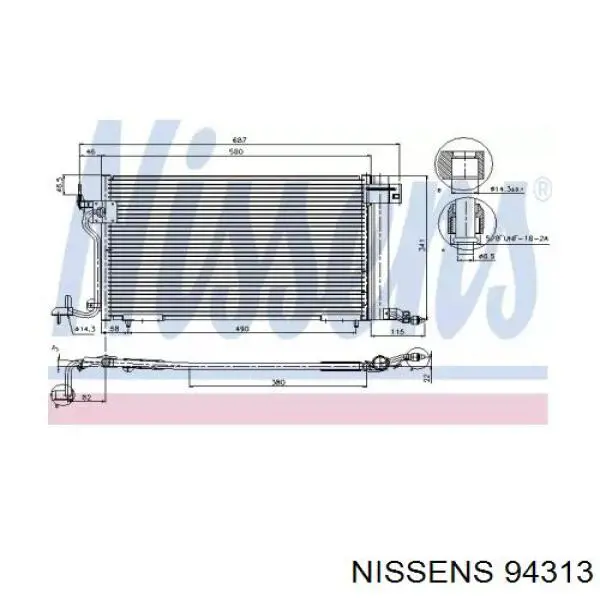 Купити 94313 Nissens Радіатор системи охолодження кондиціонера