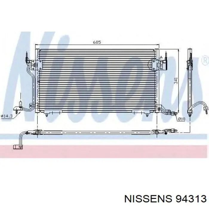 Радіатор кондиціонера 94313 Nissens
