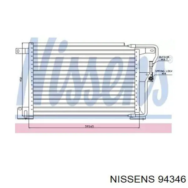Купити 94346 Nissens Радіатор системи охолодження кондиціонера