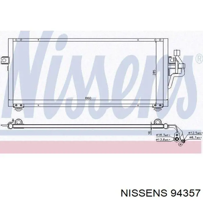 Купити 94357 Nissens Радіатор системи охолодження кондиціонера