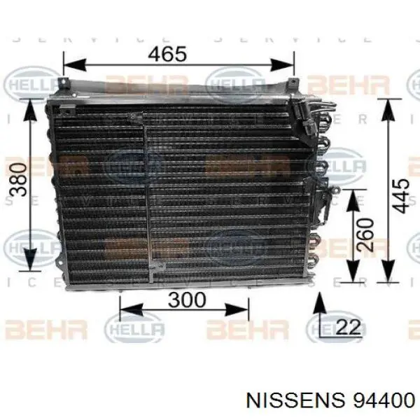 Радіатор кондиціонера 94400 Nissens
