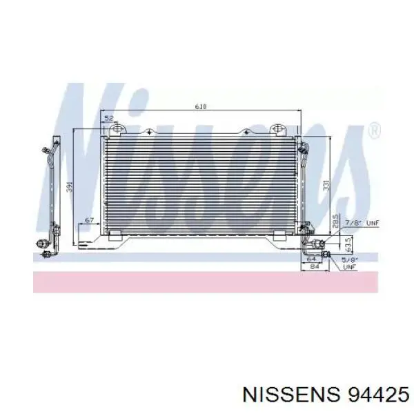 Радіатор кондиціонера 94425 Nissens