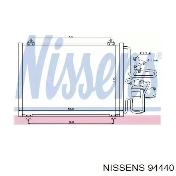 Радіатор охолодження кондиціонера Nissens 94440