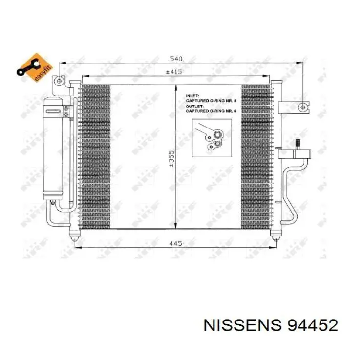 94452 Nissens радіатор кондиціонера