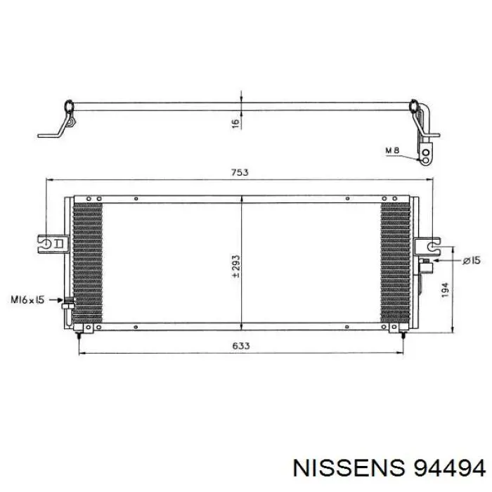 Радіатор кондиціонера 94494 Nissens