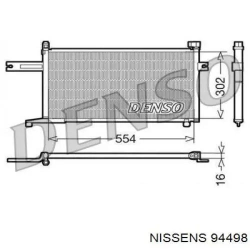 Радіатор кондиціонера 94498 Nissens