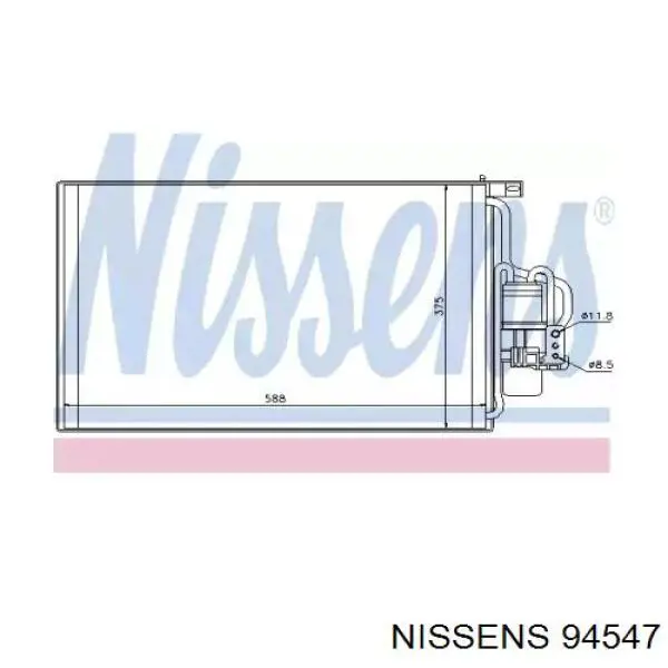 Конденсатор кондиціонера Nissens 94547 ціна, від 84.31 USD