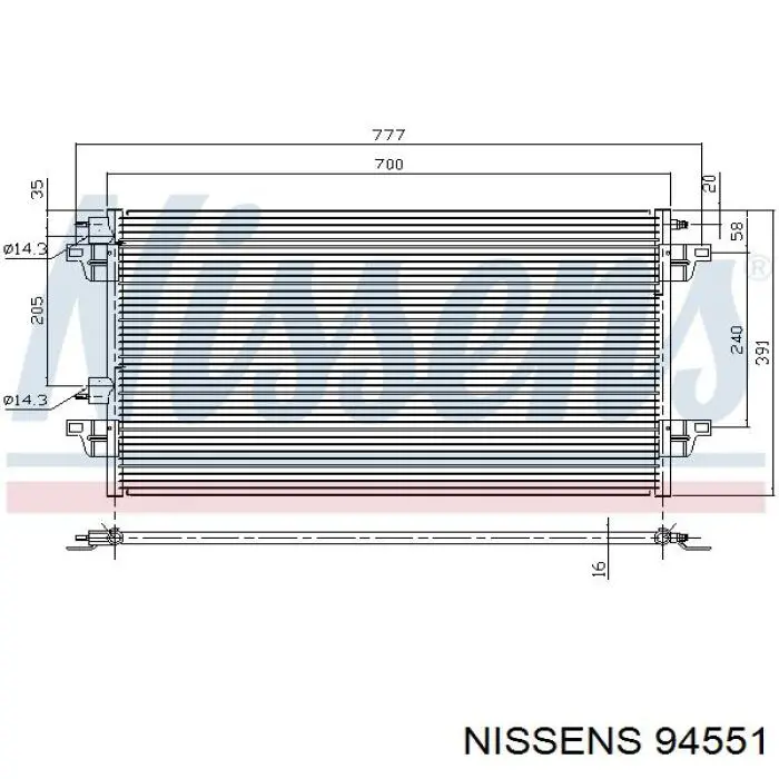 94551 Nissens радіатор кондиціонера