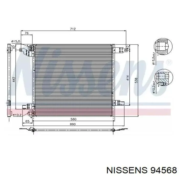 Конденсатор кондиціонера Nissens 94568 ціна, від 106.39 USD