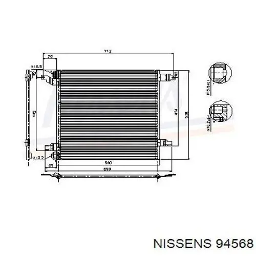 Купити 94568 Nissens Радіатор системи охолодження кондиціонера