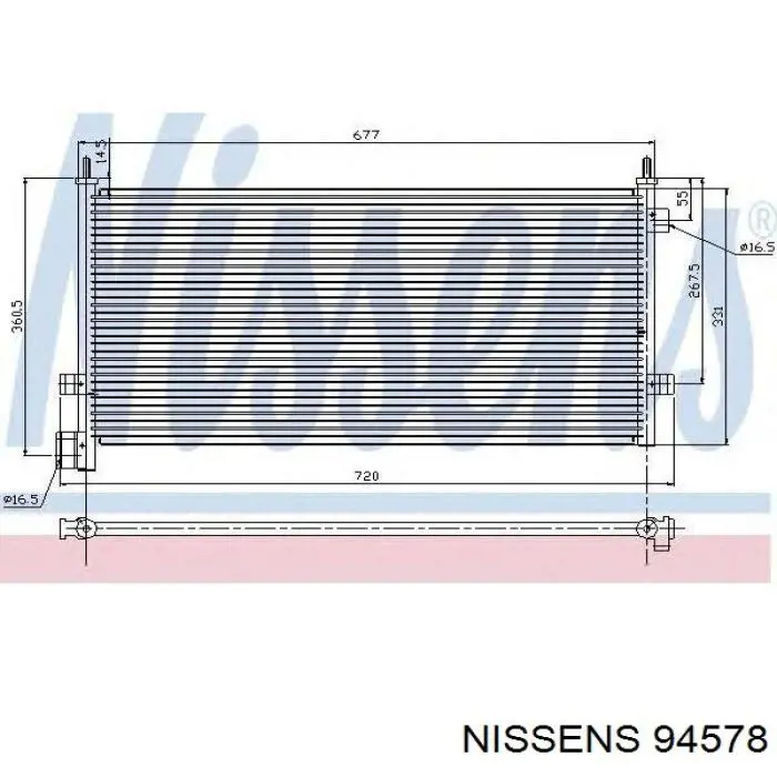 94578 Nissens радіатор кондиціонера