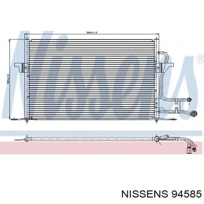 Радіатор кондиціонера 94585 Nissens