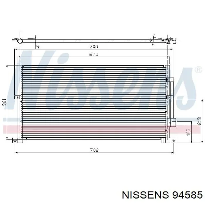 Конденсатор кондиціонера Nissens 94585 ціна, від 84.00 USD