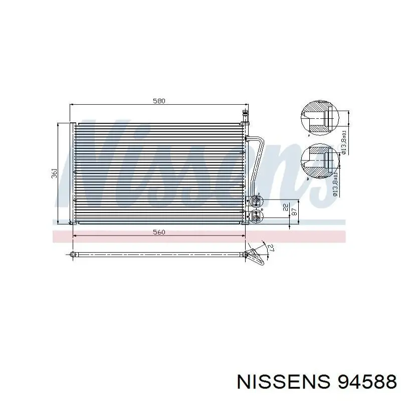 Конденсатор кондиціонера Nissens 94588 ціна, від 109.66 USD