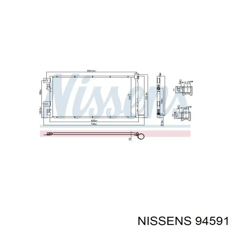 Конденсатор кондиціонера Nissens 94591 ціна, від 85.42 USD