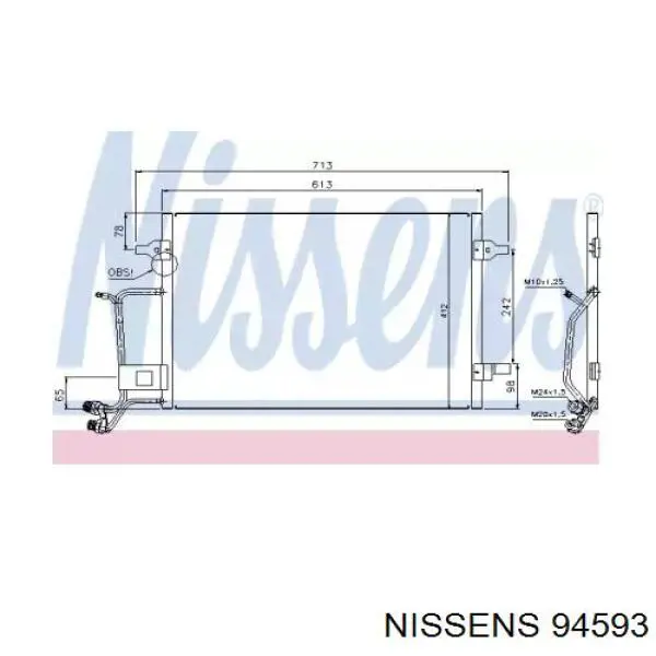 Купити 94593 Nissens Радіатор системи охолодження кондиціонера