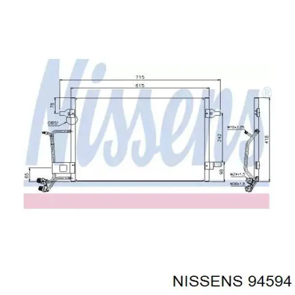Конденсатор кондиціонера Nissens 94594 ціна, від 78.02 USD