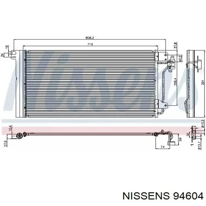 Конденсатор кондиціонера Nissens 94604 ціна, від 120.80 USD