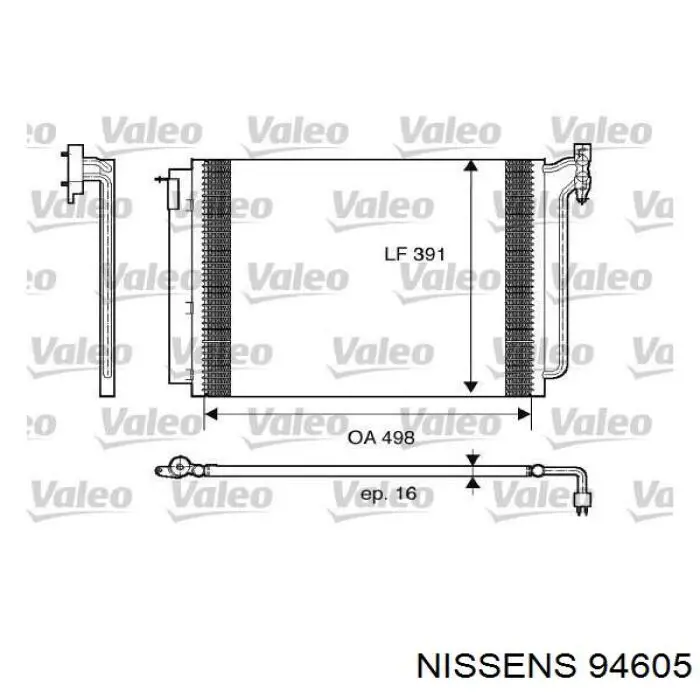 Радіатор кондиціонера 94605 Nissens