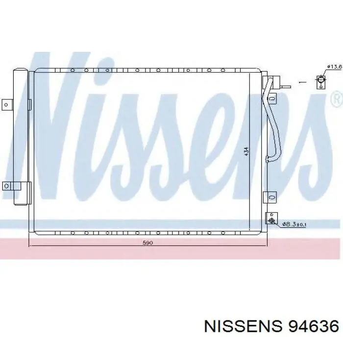 Радіатор кондиціонера 94636 Nissens
