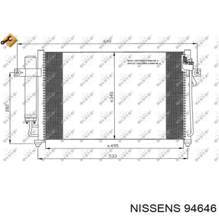 Купити 94646 Nissens Радіатор системи охолодження кондиціонера