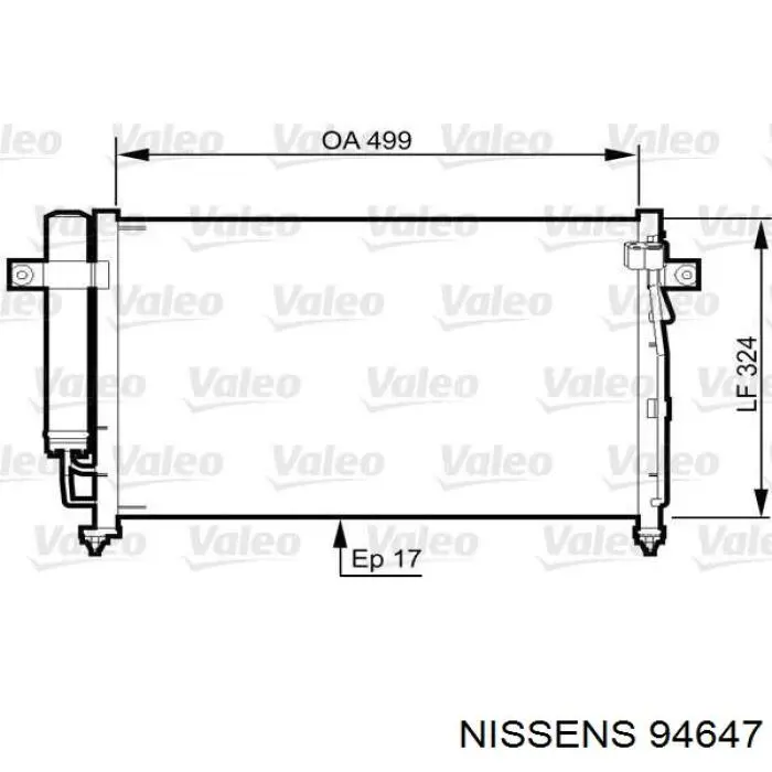 Конденсатор кондиціонера Nissens 94647 ціна, від 81.77 USD