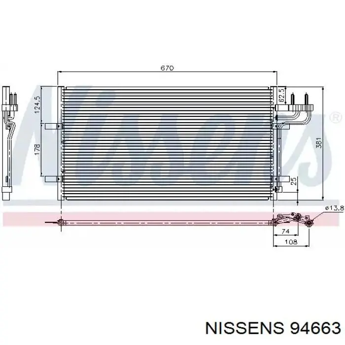 Радіатор кондиціонера 94663 Nissens