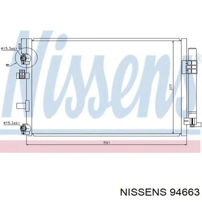 Радіатор кондиціонера 94663 Nissens