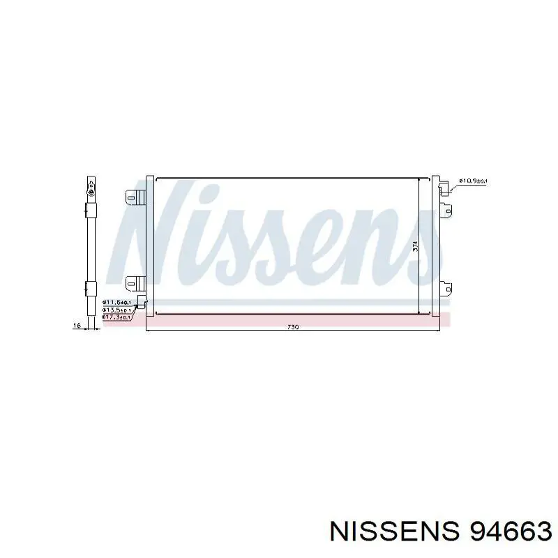 Конденсатор кондиціонера Nissens 94663 ціна, від 70.94 USD