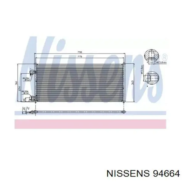 Радіатор кондиціонера 94664 Nissens