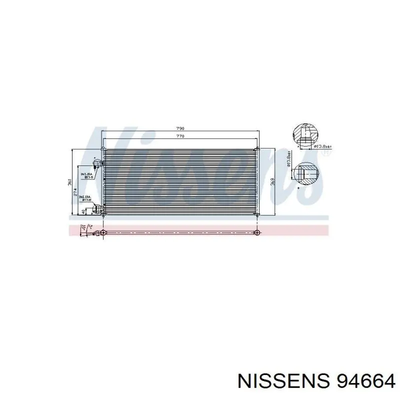 94664 Nissens радіатор кондиціонера
