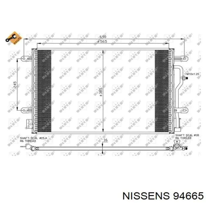 Радіатор кондиціонера 94665 Nissens