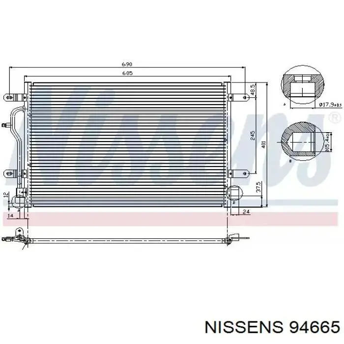 94665 Nissens радіатор кондиціонера