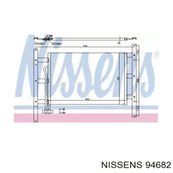 Радіатор кондиціонера 94682 Nissens