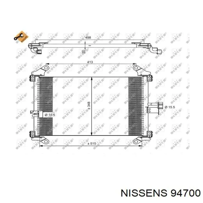 94700 Nissens радіатор кондиціонера