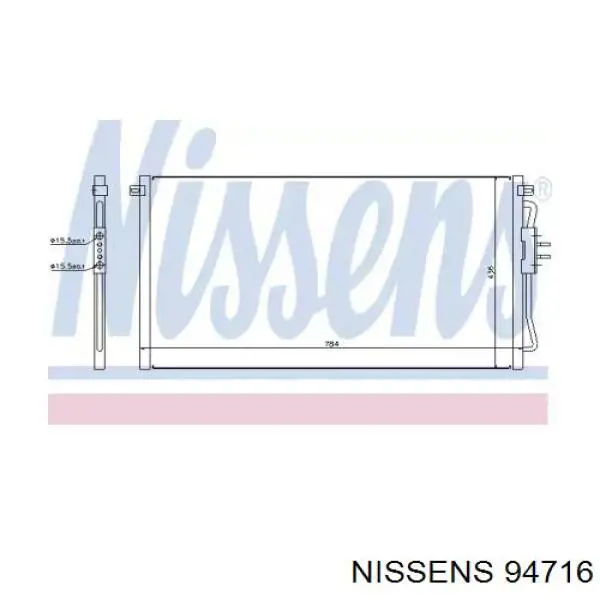 Радіатор кондиціонера 94716 Nissens