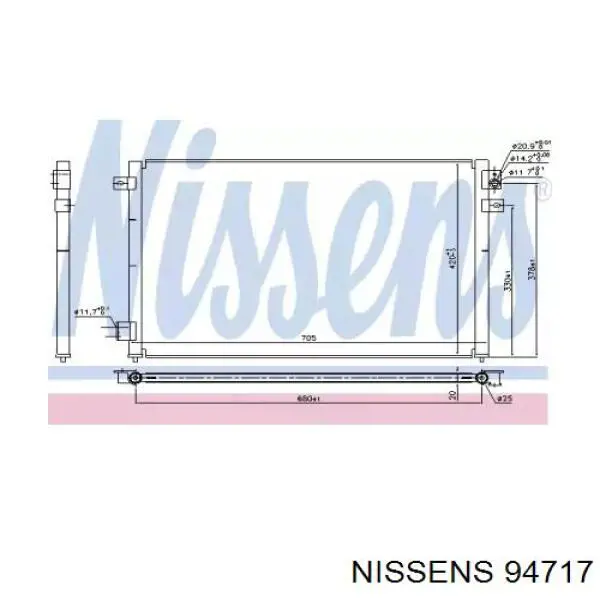 94717 Nissens радіатор кондиціонера
