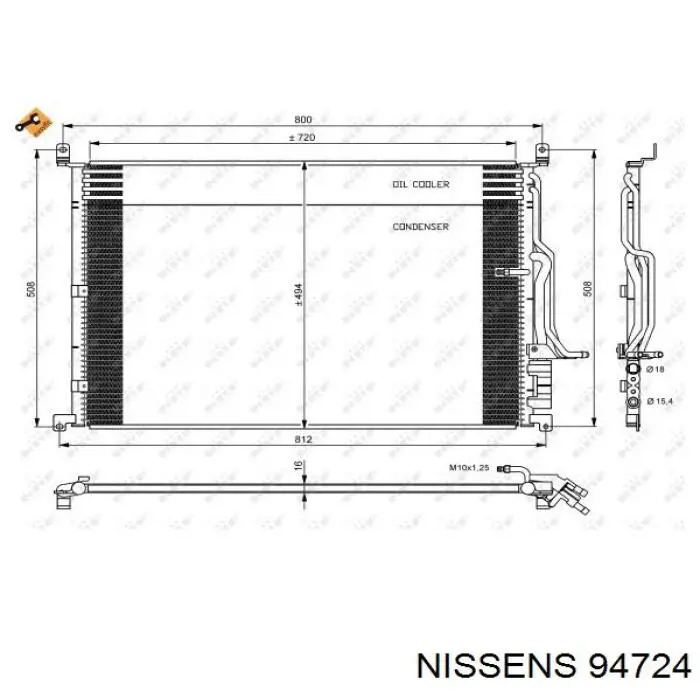 94724 Nissens радіатор кондиціонера