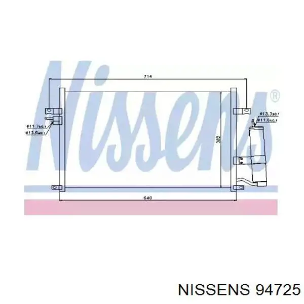 Купити 94725 Nissens Радіатор системи охолодження кондиціонера