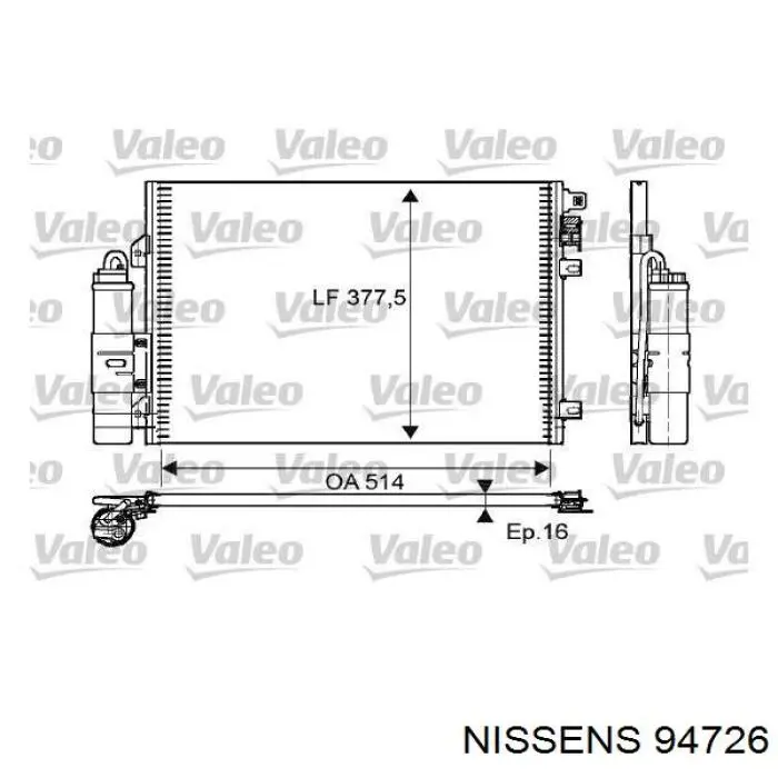 Конденсатор кондиціонера Nissens 94726 ціна, від 90.38 USD