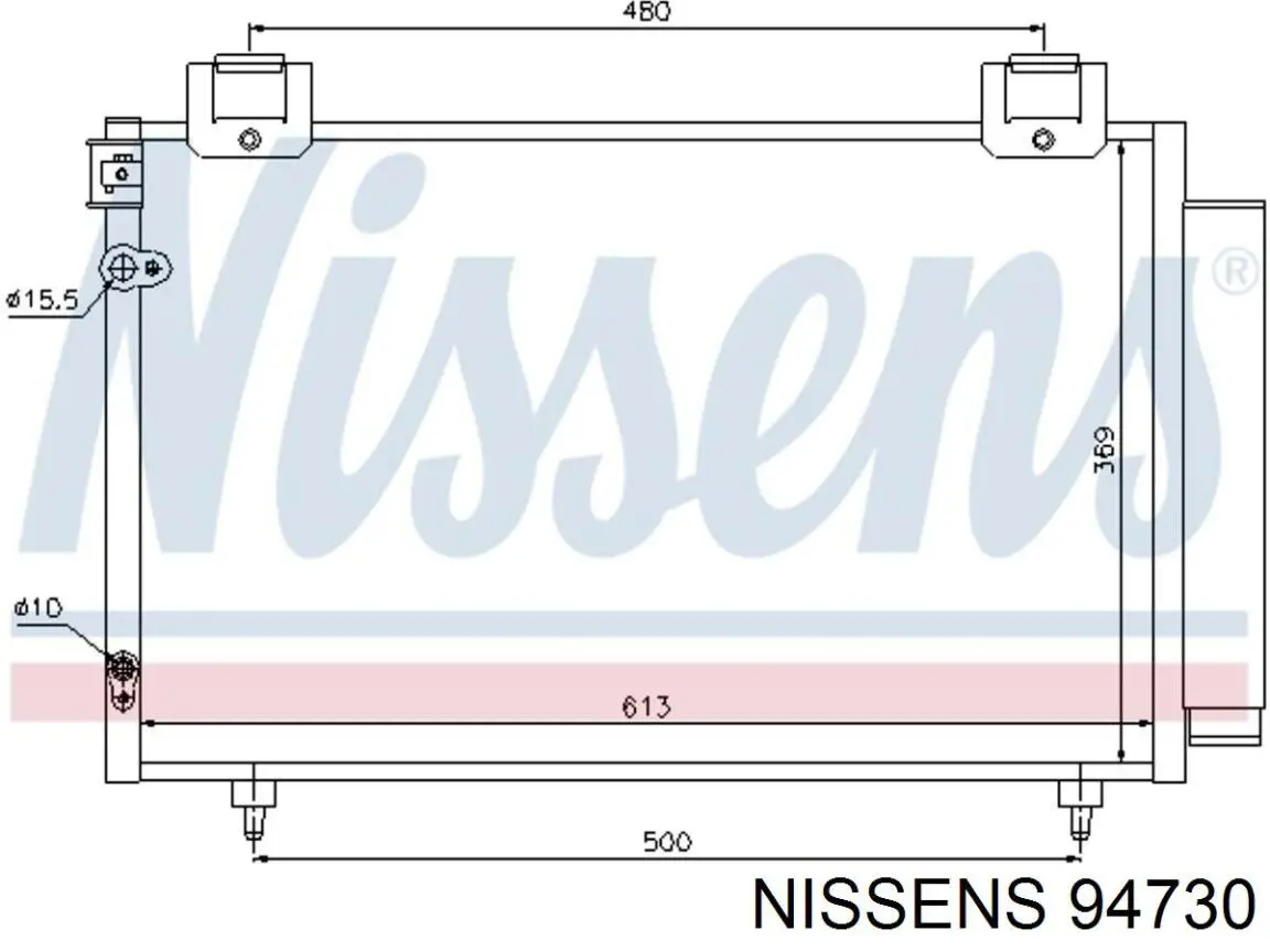 Радіатор кондиціонера 94730 Nissens