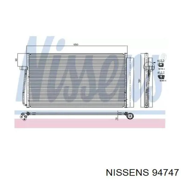 Радіатор охолодження кондиціонера Nissens 94747