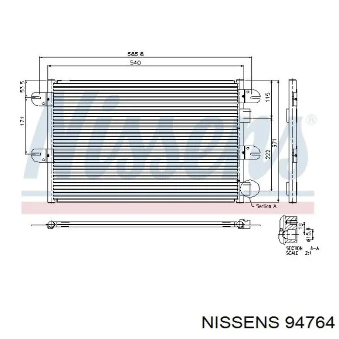 94764 Nissens радіатор кондиціонера