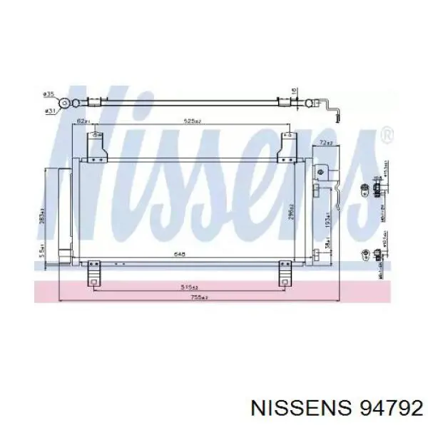 Конденсатор кондиціонера Nissens 94792 ціна, від 100.23 USD