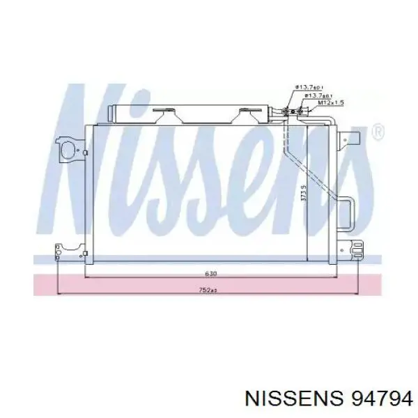 Купити 94794 Nissens Радіатор системи охолодження кондиціонера