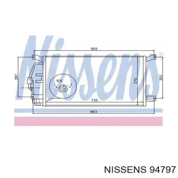 Купити 94797 Nissens Радіатор системи охолодження кондиціонера