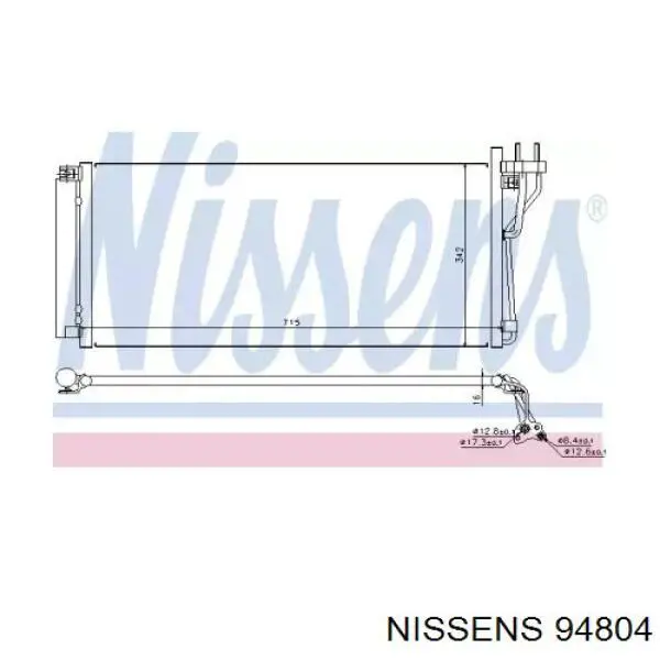 Радіатор кондиціонера 94804 Nissens