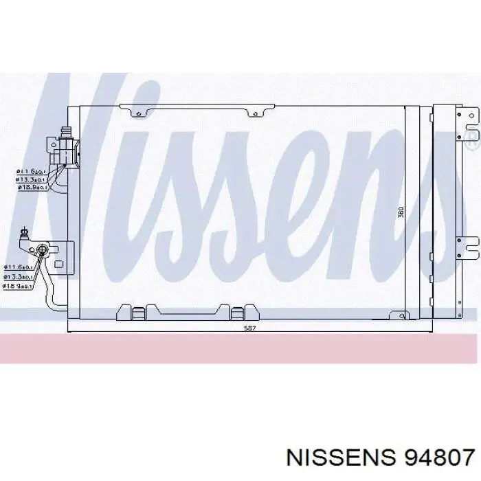 Купити 94807 Nissens Радіатор системи охолодження кондиціонера