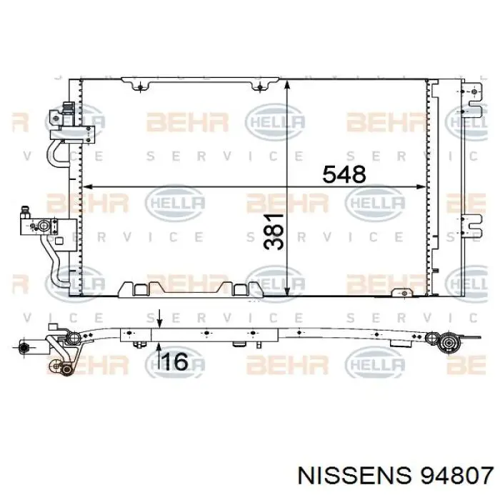 Радіатор кондиціонера 94807 Nissens