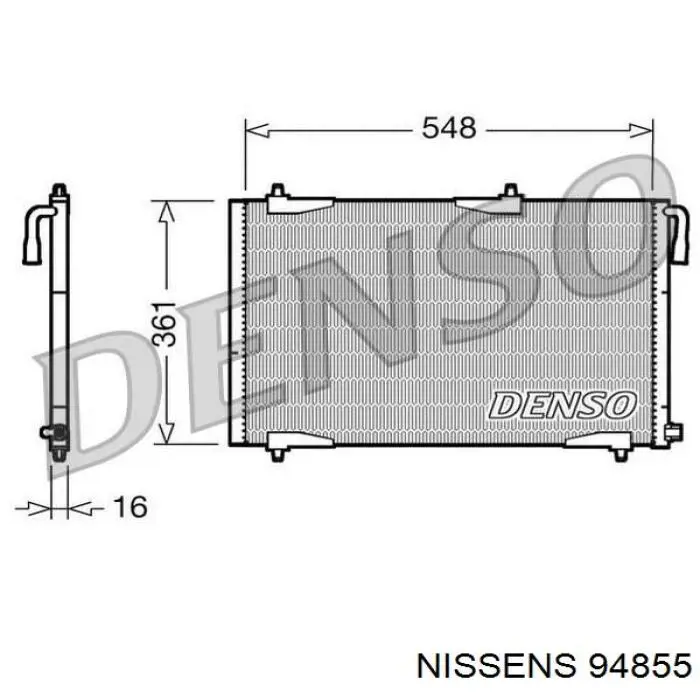 Радіатор кондиціонера 94855 Nissens